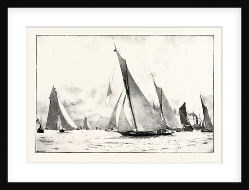 The First Race of the Royal Thames Yacht Club: The Iverna, Meteor and Maid Marian Running Home by Anonymous