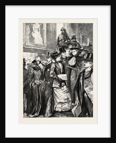 Visitors at the Loan Collection of Pictures at the Guildhall, London by Anonymous