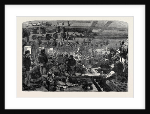 Sunday Morning Divine Service on Board the Caesar, in the Baltic Fleet by Anonymous