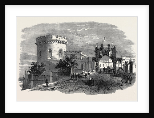 Meeting of the Royal Agricultural Society of England, at Carlisle: The Court Houses, Carlisle, and Triumphal Arch, August 11, 1855 by Anonymous