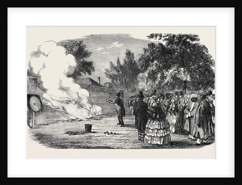 Captain Disney's War Projectile Experiments, in the Grounds of Mulgrave House, Fulham by Anonymous