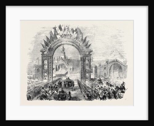 The Queen's Visit to Paris: The Arrival of Her Majesty at the Railway Station, Boulogne. by Anonymous