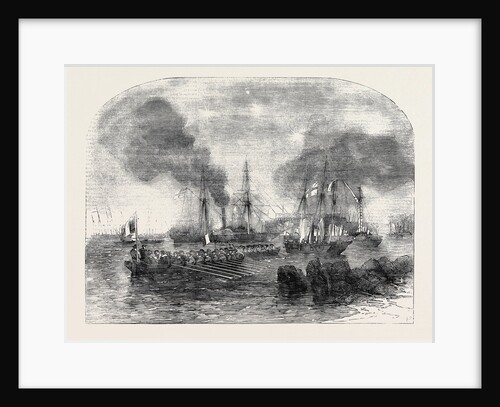 The Bombardment of Sveaborg: French Gun Boats Going to the Battery with Shot and Shell by Anonymous