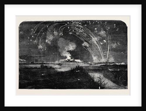 News of the Fall of Sebastopol, Shower of Parachute Rockets and Bonfire, in Woolwich Marshes by Anonymous