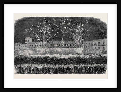 Inauguration of the King of Portugal, Illumination and Fireworks at Oporto by Anonymous