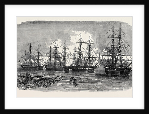 Attack and Destruction of Russian Works, at the Entrance of Balder River, Riga, by the Courtland Squadron by Anonymous