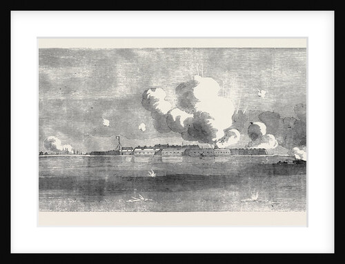 Bombardment of Kinburn, Village on Fire, Sketched by an Officer of the Expedition by Anonymous