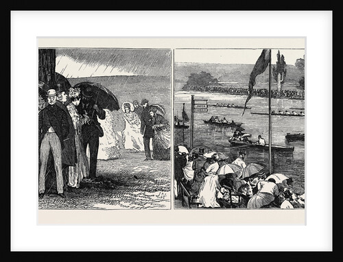 Henley Regatta; Left: The Henley Shower, Right: View of the Course from the Lawn by Anonymous