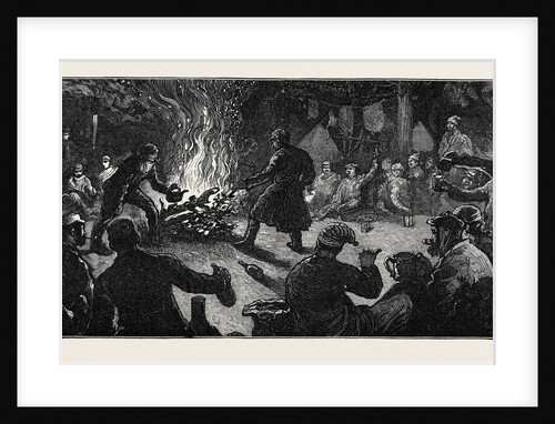 Henley Regatta, Round the Fire on the Island by Anonymous