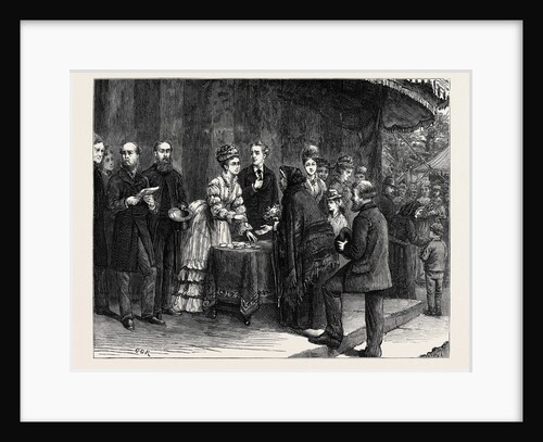 City of London Flower Show in Drapers' Hall Garden, H.R.H. The Princess Louise Giving the Prizes, August 1, 1874 by Anonymous