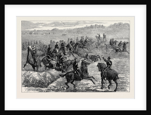Camp Life at the Curragh: Cavalry Leaping Drill at the Camp, August 1, 1874 by Anonymous