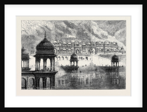 Opening of the First Rajpootana State Railway to Ulwar: Row of Hindoo Temples at the Foot of Fort Ulwar, December 26, 1874 by Anonymous