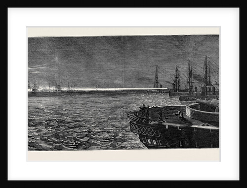 Before the Bombardment of Alexandria, Searching the Forts with the Electric Light, July 9, 1882 by Anonymous