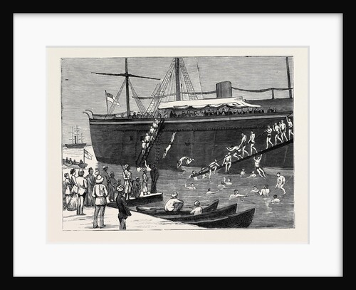 Blue-Jackets of H.M.S. Monarch Bathing at Port Said by Anonymous