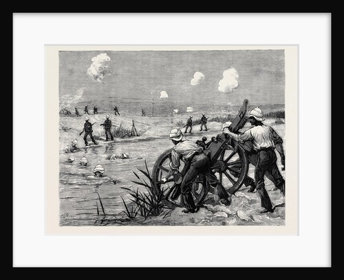 The Fight at Kassassin, September 9, Lieutenant Stanhope and Two Men of the King's Rifles Drowning One of the Enemy's Guns by Anonymous