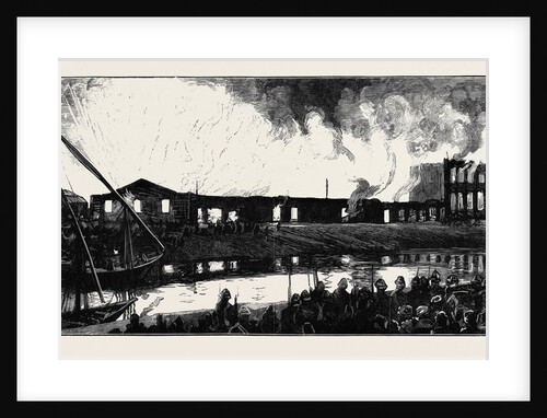 The War in Egypt, the Occupation of Cairo: The Explosion at the Cairo Railway Station, View from the Opposite Side of the Canal by Anonymous
