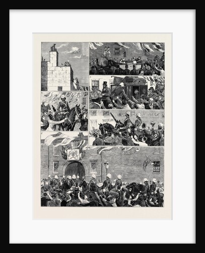 The Return of the Troops from Egypt, Scenes in the Streets During the March of the Royal Horse Guards (Blue) from the Docks to the Albany Street Barracks by Anonymous