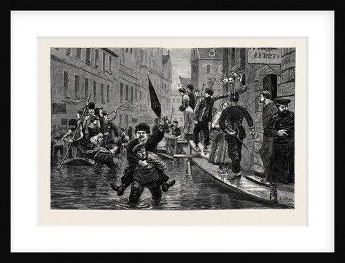 The Recent Disastrous Floods in Germany: A Street Scene in Düsseldorf by Anonymous