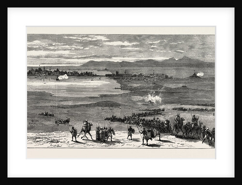 The Rebellion in the Soudan: An English War-Vessel Firing from the Port of Suakim Upon the Rebels Threatening the Town by Anonymous