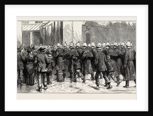The Rebellion in the Soudan Reinforcements Leaving Portsmouth: The Royal Marine Artillery from Eastney Barracks Entering Portsmouth Dockyard by Anonymous