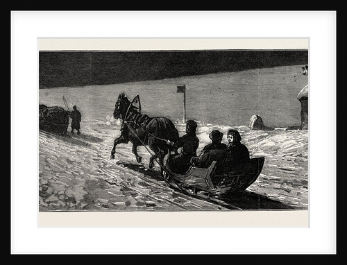 Winter in Russia: The Road Across the Ice Between Cronstadt and Oranienbaum after the Arrival of the Night Train from St. Petersburg by Anonymous