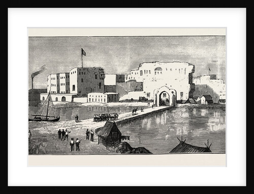 The Rebellion in the Soudan: The Causeway at Suakim Defended by the Guns of H.M.Ss. Woodlark and Ranger by Anonymous