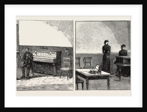 The Royal College of Music South Kensington: One of the Violin-Class Rooms (Left Image) One of the Singing-Class Rooms (Right Image) by Anonymous