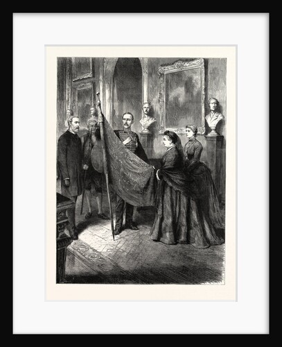 A Trophy from the Soudan: Lieutenant Wilford Lloyd Presenting One of the Mahdi's Flags to the Queen by Anonymous
