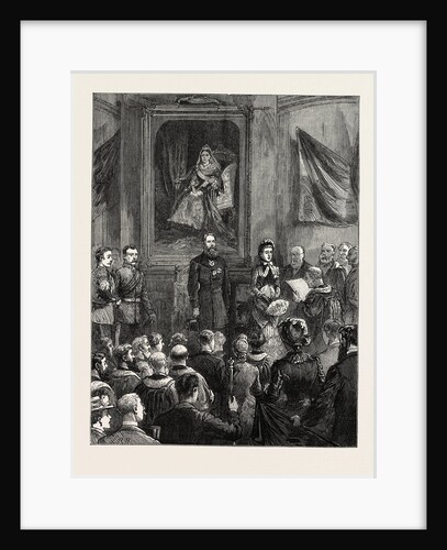 The Visit of the Lord Lieutenant of Ireland to Belfast: Unveiling the Portrait of the Queen in the Council Chamber of the Municipal Buildings by Anonymous