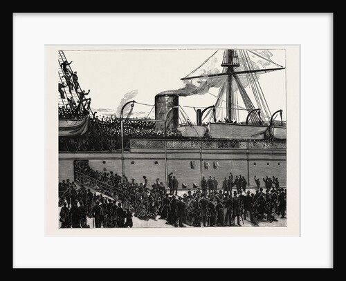 The Recent War in the Soudan: Arrival of the Troopship Jumna at Portsmouth with the Tenth Hussars on Board by Anonymous