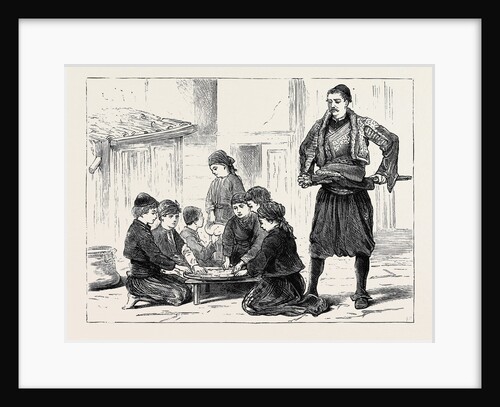 Under Consular Protection, Orphans from Batak Preparing Rice for Their Dinner Under the Superintendence of the British Consul's Cavass by Anonymous