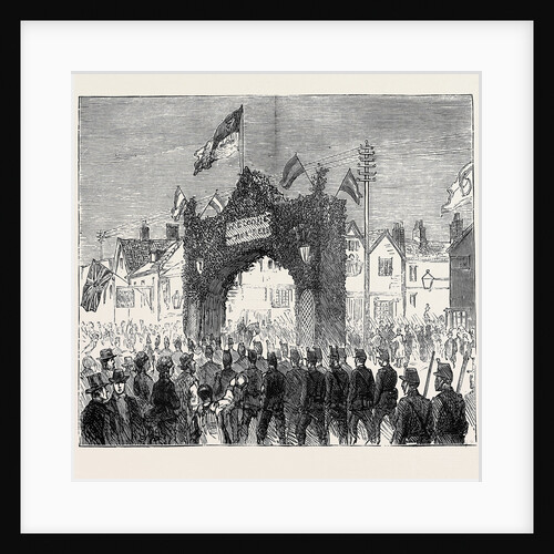 The Volunteer Review at Dunstable on Easter Monday: The Triumphal Arch, High Street by Anonymous