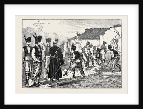The War in the East: Romanian Militia Throwing Up Earthworks at Giurgevo by Anonymous