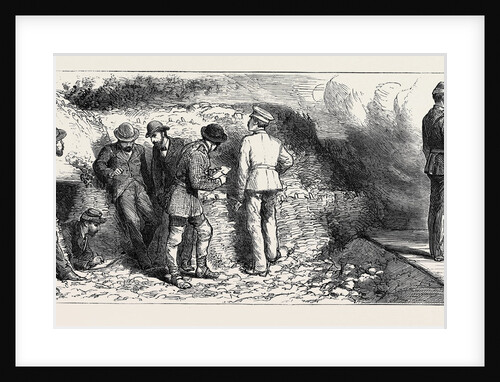 The War in the East, Prince Charles' Journey from Bucharest to Kalafat: The Correspondents' Quarters in the Carlo First Battery, Kalafat, Drawing Fire, a Return Shot by Anonymous
