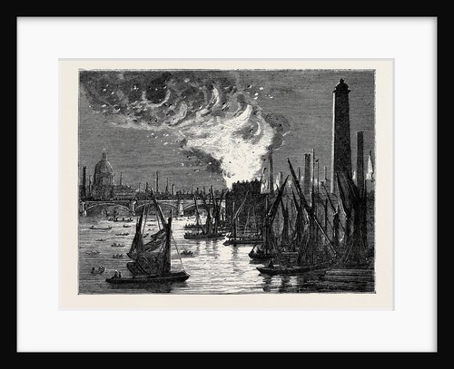 Fire at Blackfriars Bridge on New Year's Eve, London, 1870 by Anonymous