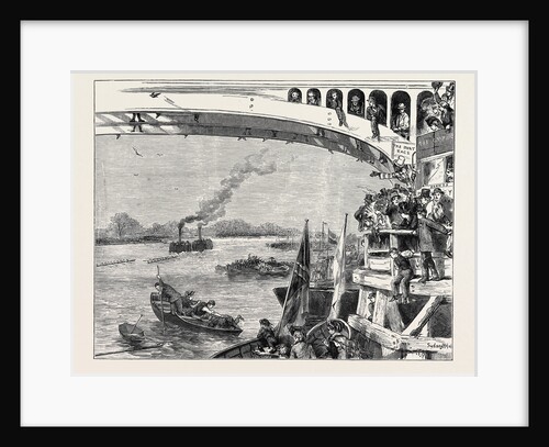 The Oxford and Cambridge Boat Race: At Barnes Bridge, 1870 by Anonymous