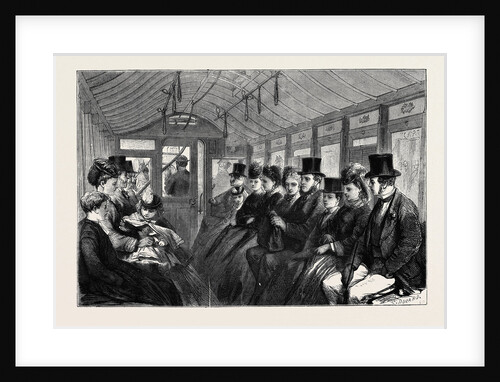 The Brixton and Kennington Tramway. Interior of a Carriage, London, 1870; Metropolitan Street Tramway Company by Anonymous