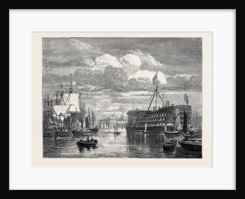 The Seamen's Hospital Ship Dreadnought, Off Greenwich, London, 1870 by Anonymous