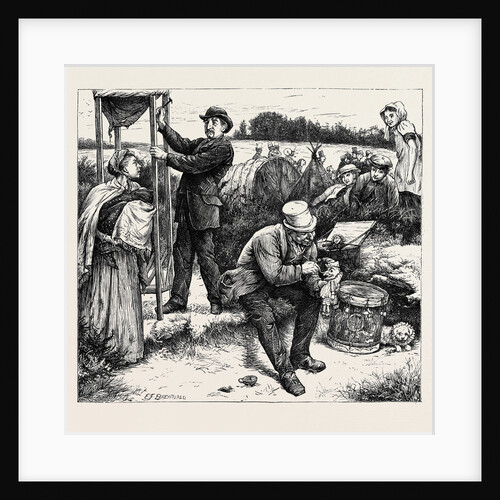 On the Road to the Derby, the Punch and Judy Man, 1870 by Anonymous