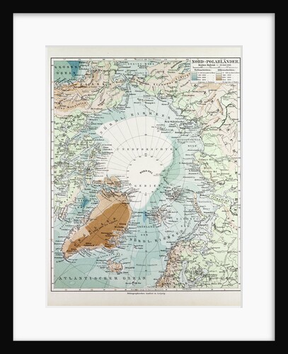 Map of Countries Around the North Pole 1899 by Anonymous