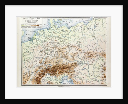 Map of Central Europe 1899 by Anonymous