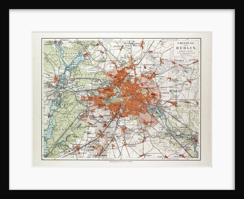 Map of Berlin and the Surrounding Area Germany 1899 by Anonymous