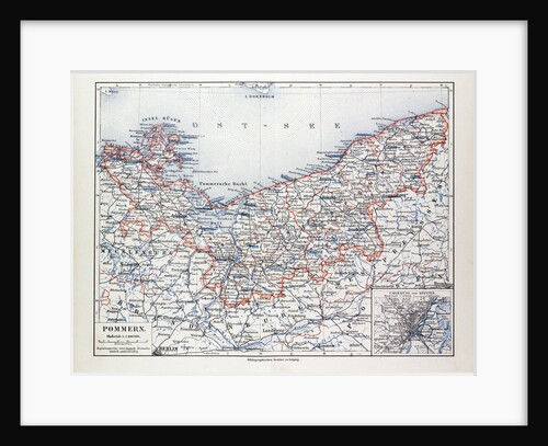 Map of Pommern Mecklenburg-Vorpommern (Germany) and North West Poland 1899 by Anonymous