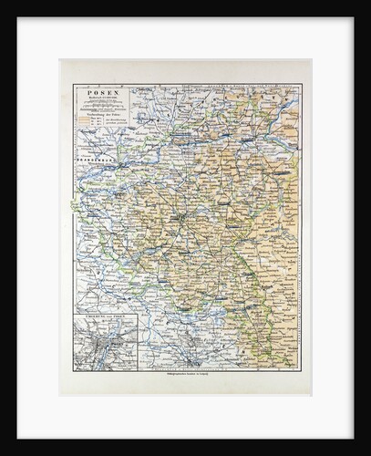 Map of Posen (Poznan) Poland 1899 by Anonymous
