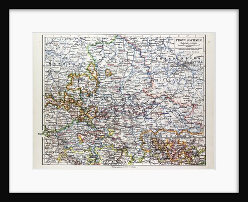 Map of Sachsen-Anhalt Sachsen Saxony Germany 1899 by Anonymous