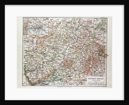 Map of Hessen-Nassau Germany 1899 by Anonymous