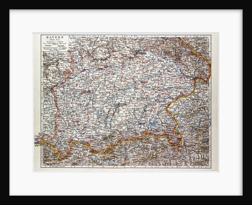Map of the Southern Part of Bavaria Germany 1899 by Anonymous