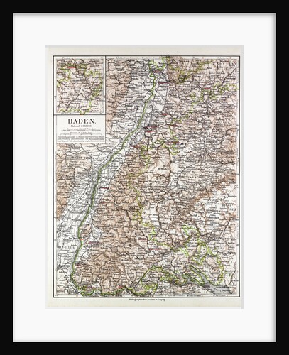 Map of Baden Germany 1899 by Anonymous