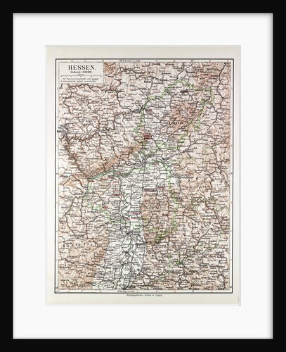 Map of Hessen Germany 1899 by Anonymous