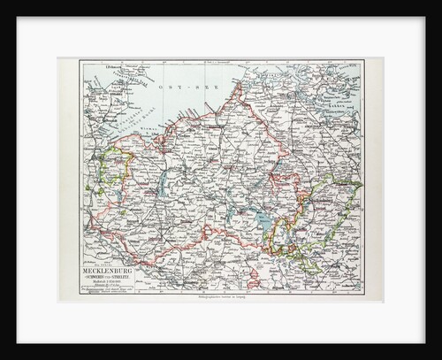 Map of Mecklenburg Germany 1899 by Anonymous